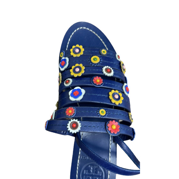 TORY BURCH MARGUERITE CALF LEATHER SANDALS SIZE 7 - Picture 7 of 8